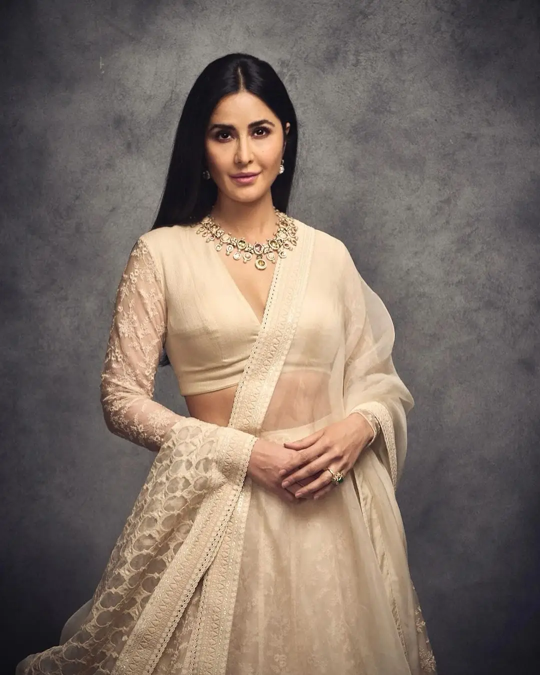 Katrina Kaif in White Lehenga Choli